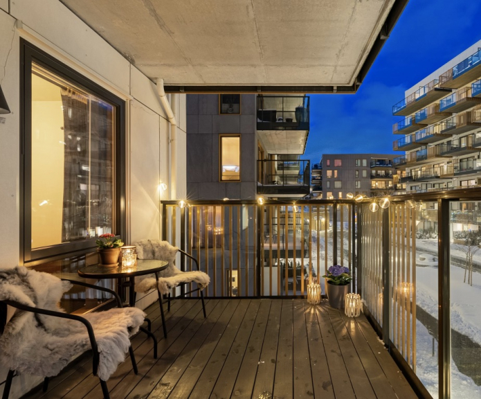 освітлення лоджії у скандинавському стилі