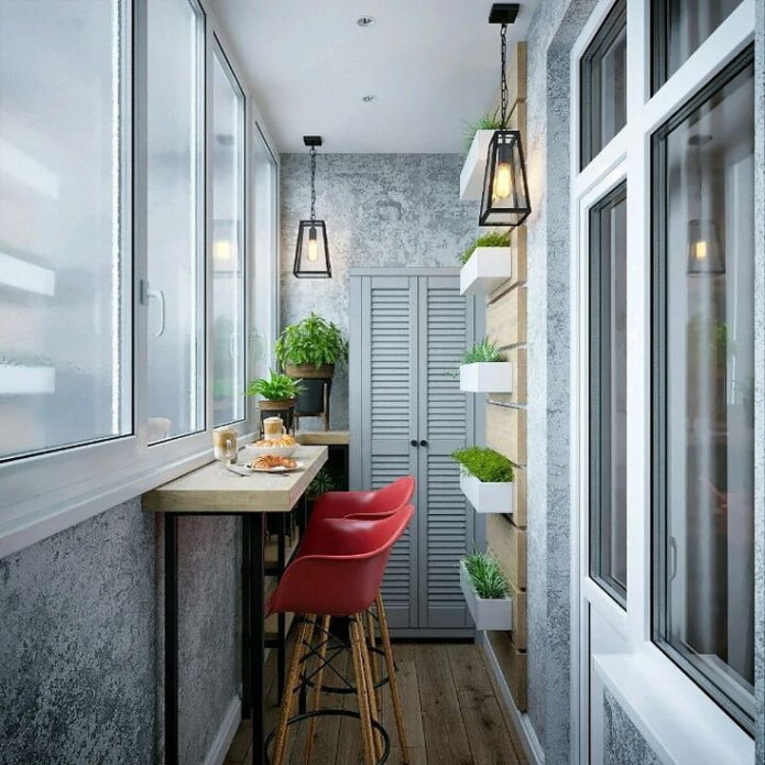 Балкон з барною стійкою в стилі лофт