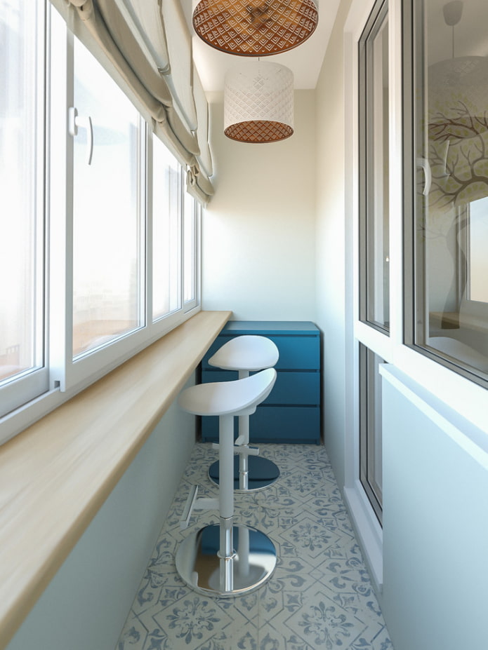 барна стійка на балконі з підвіконня