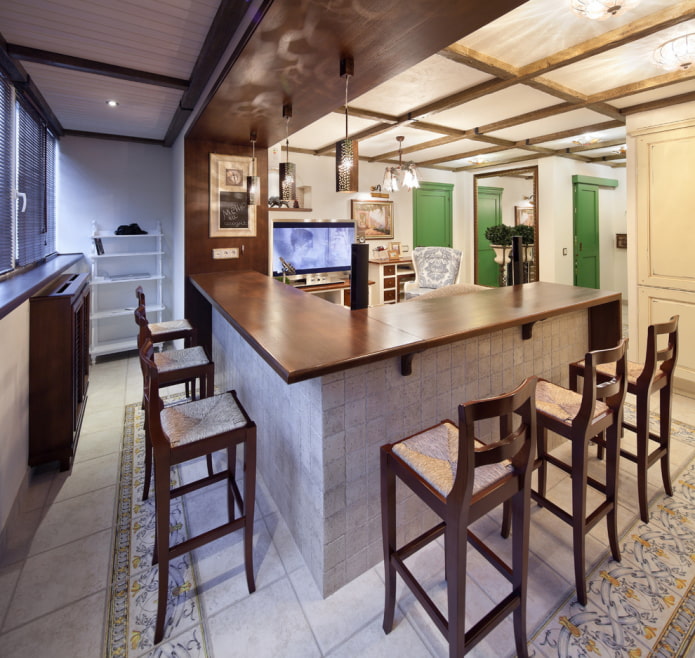 г-подібна форма барної стійки