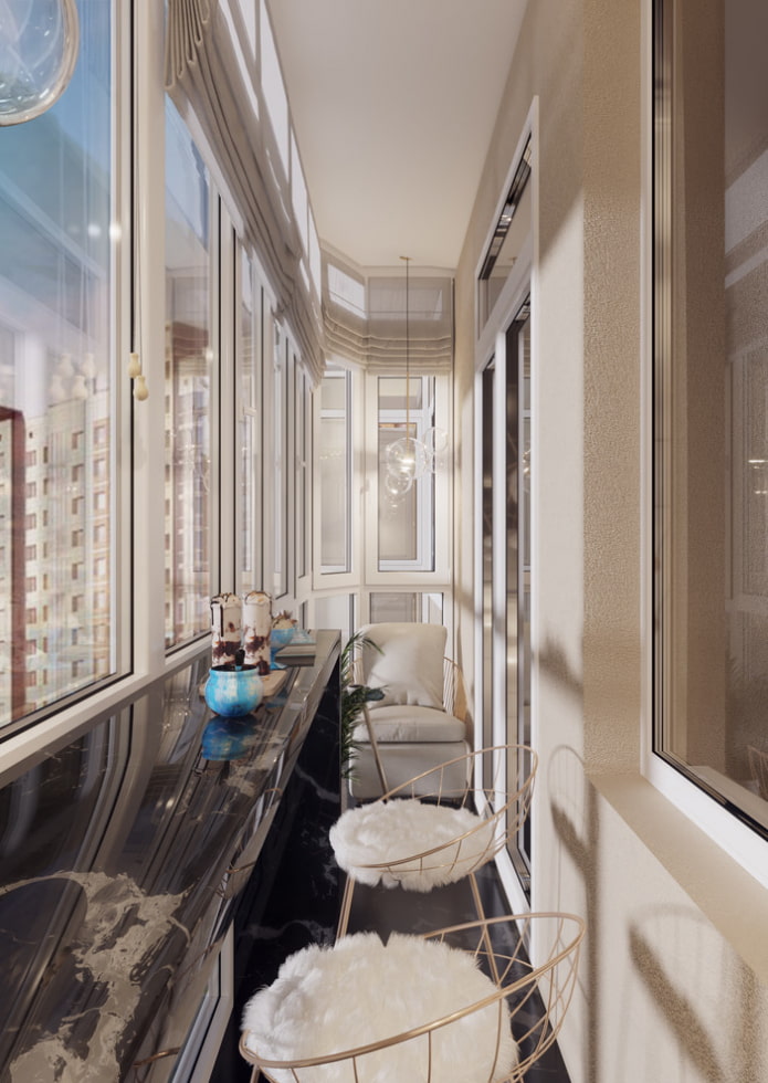 барна стійка зі стільницею з МДФ з імітацією натурального каменю