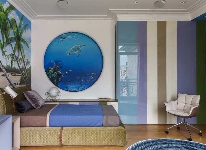 łóżko we wnętrzu dziecięcym