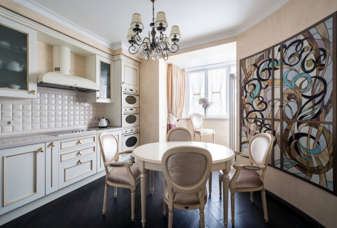 дизайн інтер'єру кухні з лоджією