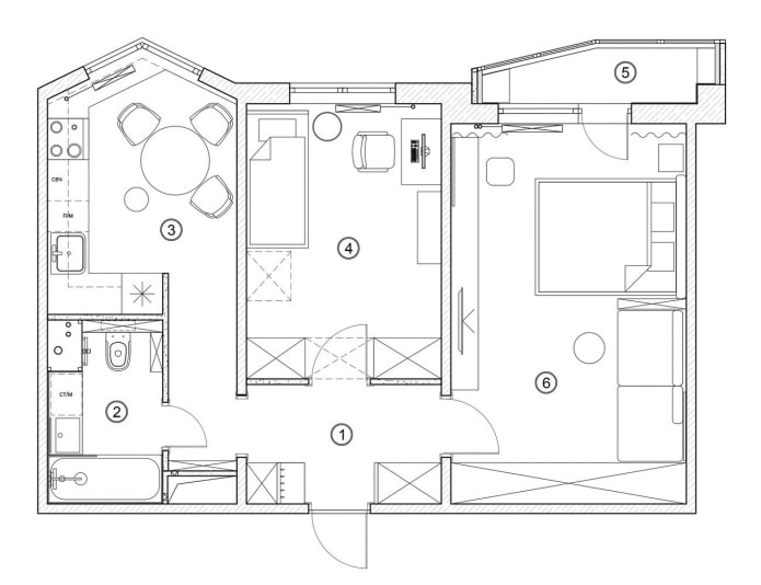 План після суміщення санвузла