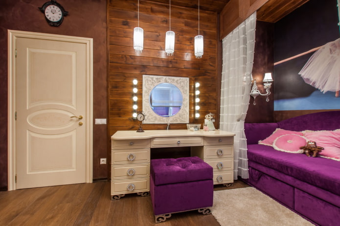 oświetlenie we wnętrzu sypialni dla nastolatki