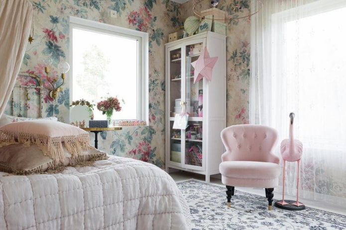 sypialnia dla nastolatki w stylu shabby chic