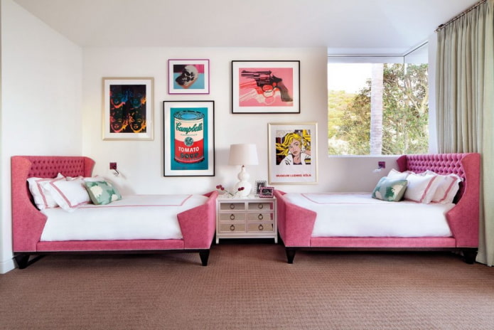 projekt sypialni dla dwóch dziewczynek