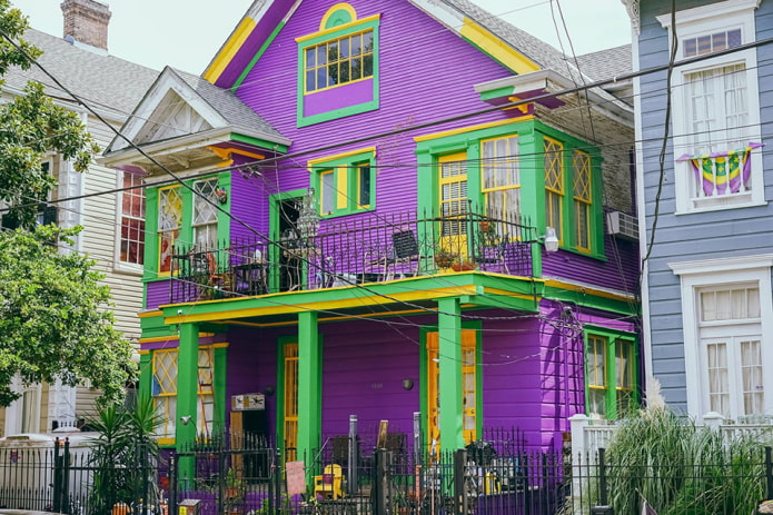 Сочетание фиолетового и зеленого