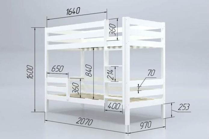 rozmiary łóżek piętrowych dla dzieci