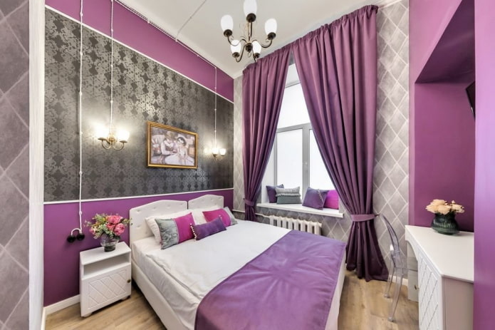 Graues Schlafzimmer mit hellen Akzenten